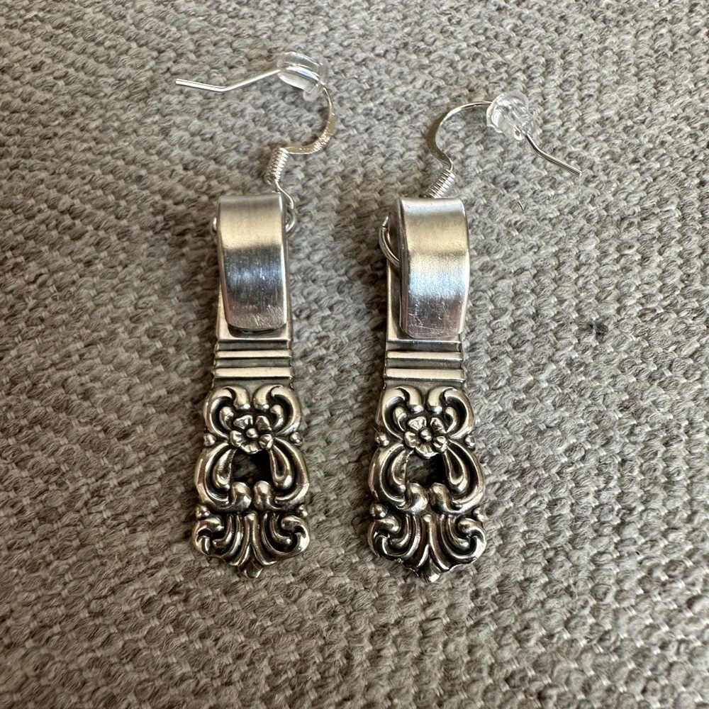 Handmade Silverware Earrings - Picture 4 of 6